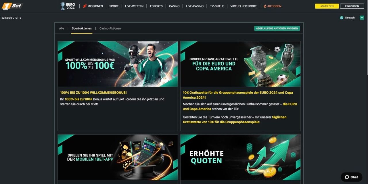 1Bet Aktionen