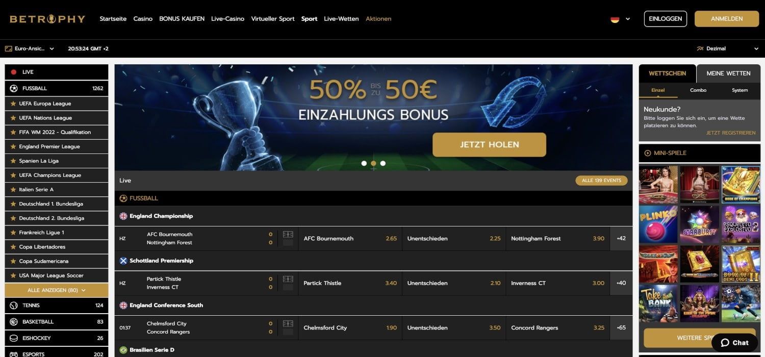 Betrophy Sportwetten