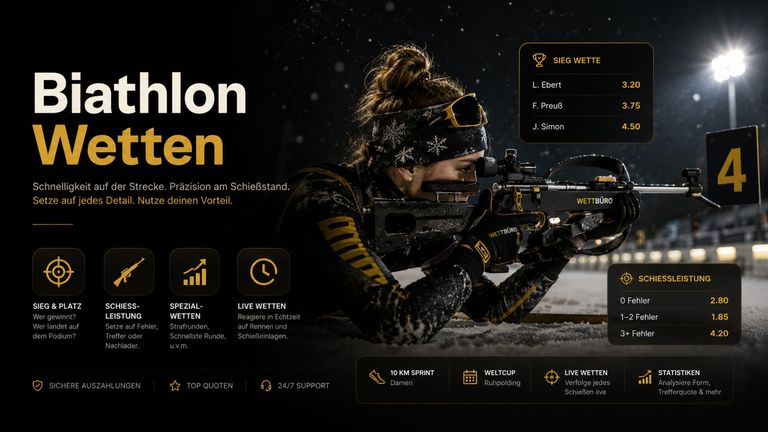 Biathlon Wetten: Wettarten, Regeln und worauf du beim Schießen achtest