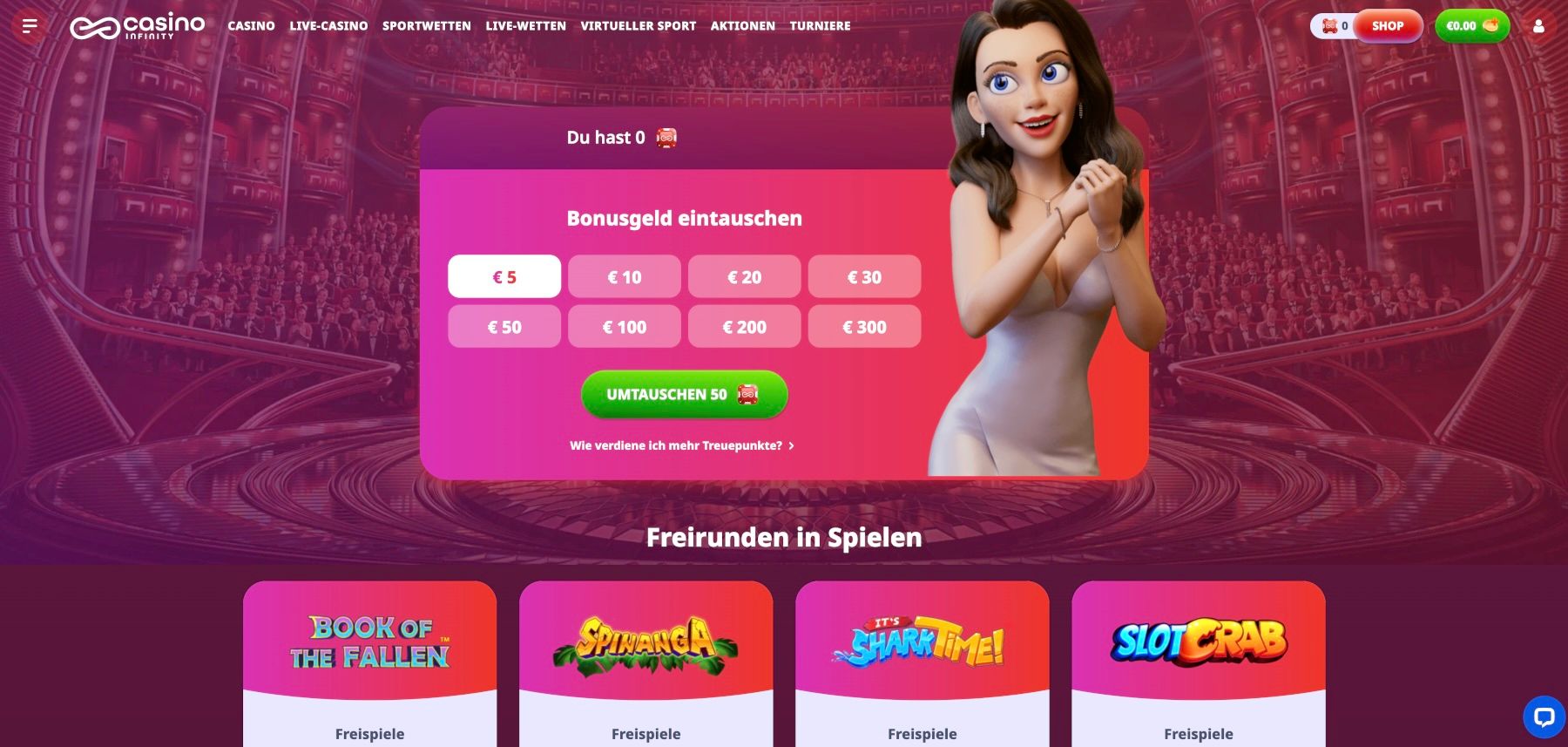 Casino Infinity Shop