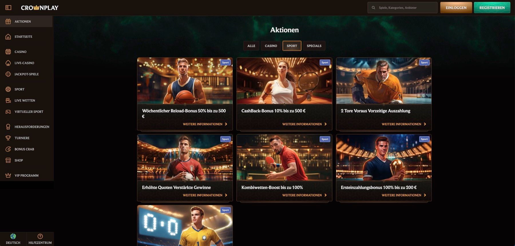 Crownplay Aktionen