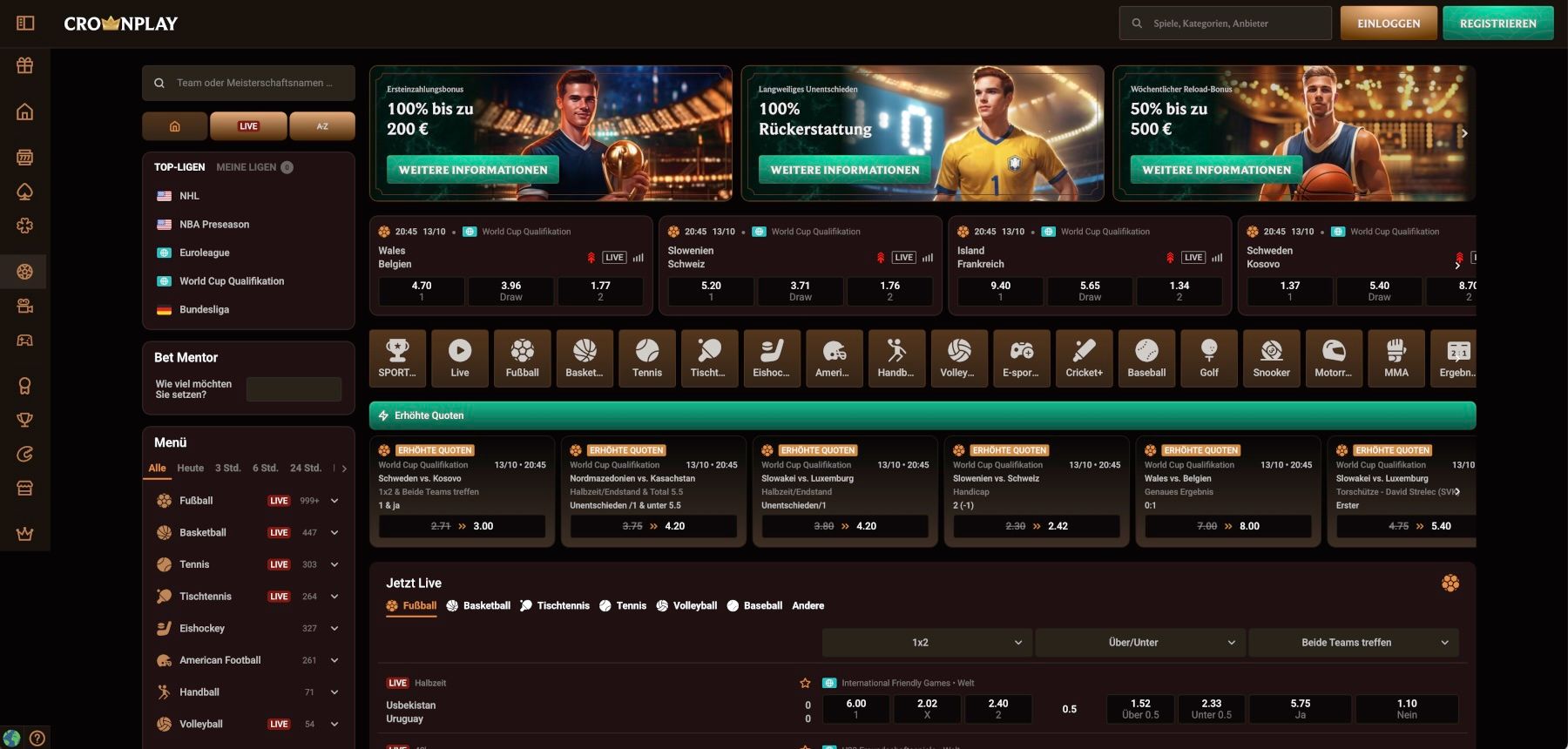 Crownplay Sportwetten