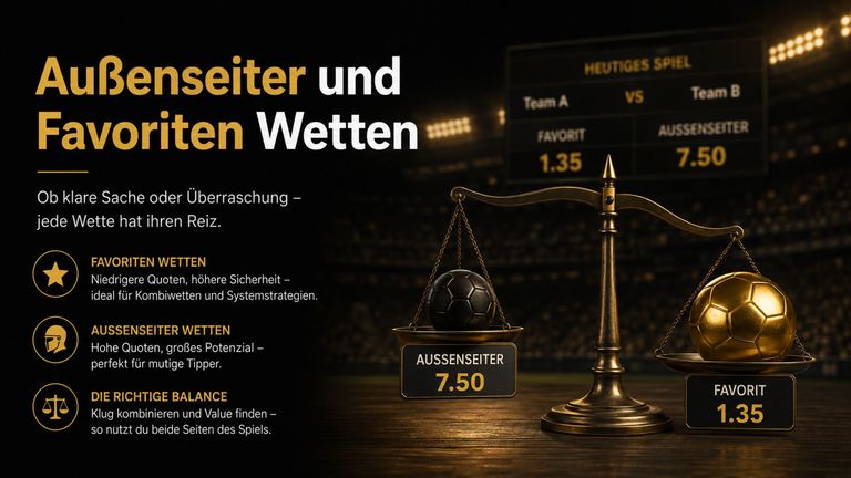  Außenseiter und Favoriten Wetten: wann sich welche Wette anbietet