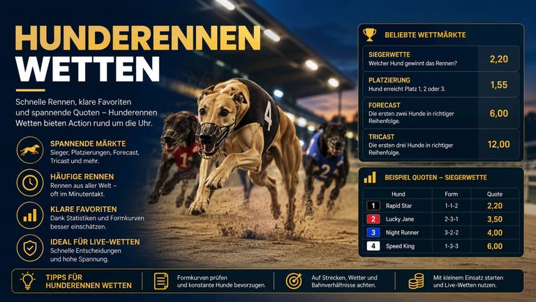 Wetten auf Hunderennen: Wettarten, Startbox und Quote im Sechserfeld