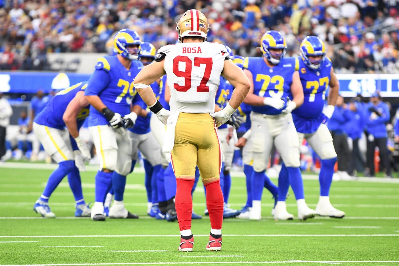 Die San Francisco 49ers im Spiel gegen die Los Angeles Rams.