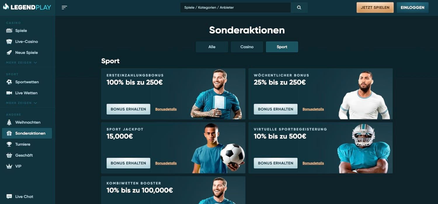 Legendplay Bonus Aktionen