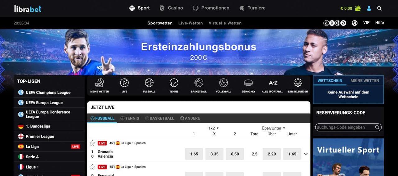 Librabet Sportwetten Bonus