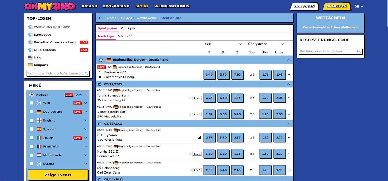 OhMyZino Regionalligawetten