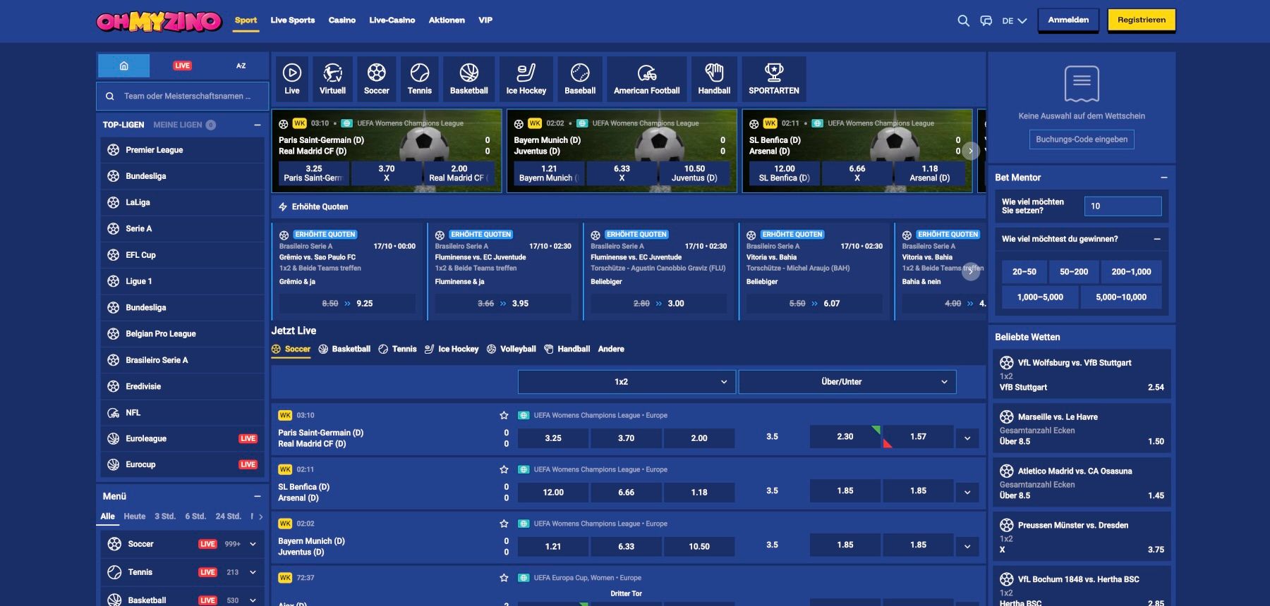 OhMyZino Sportwetten