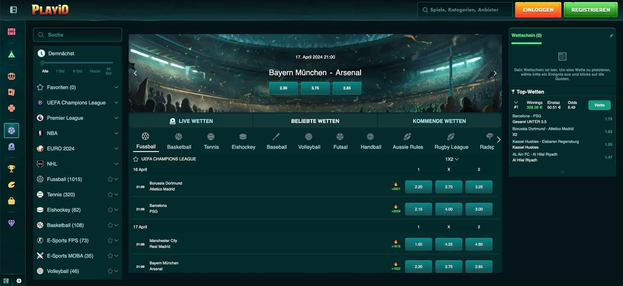 Playio Sportwetten