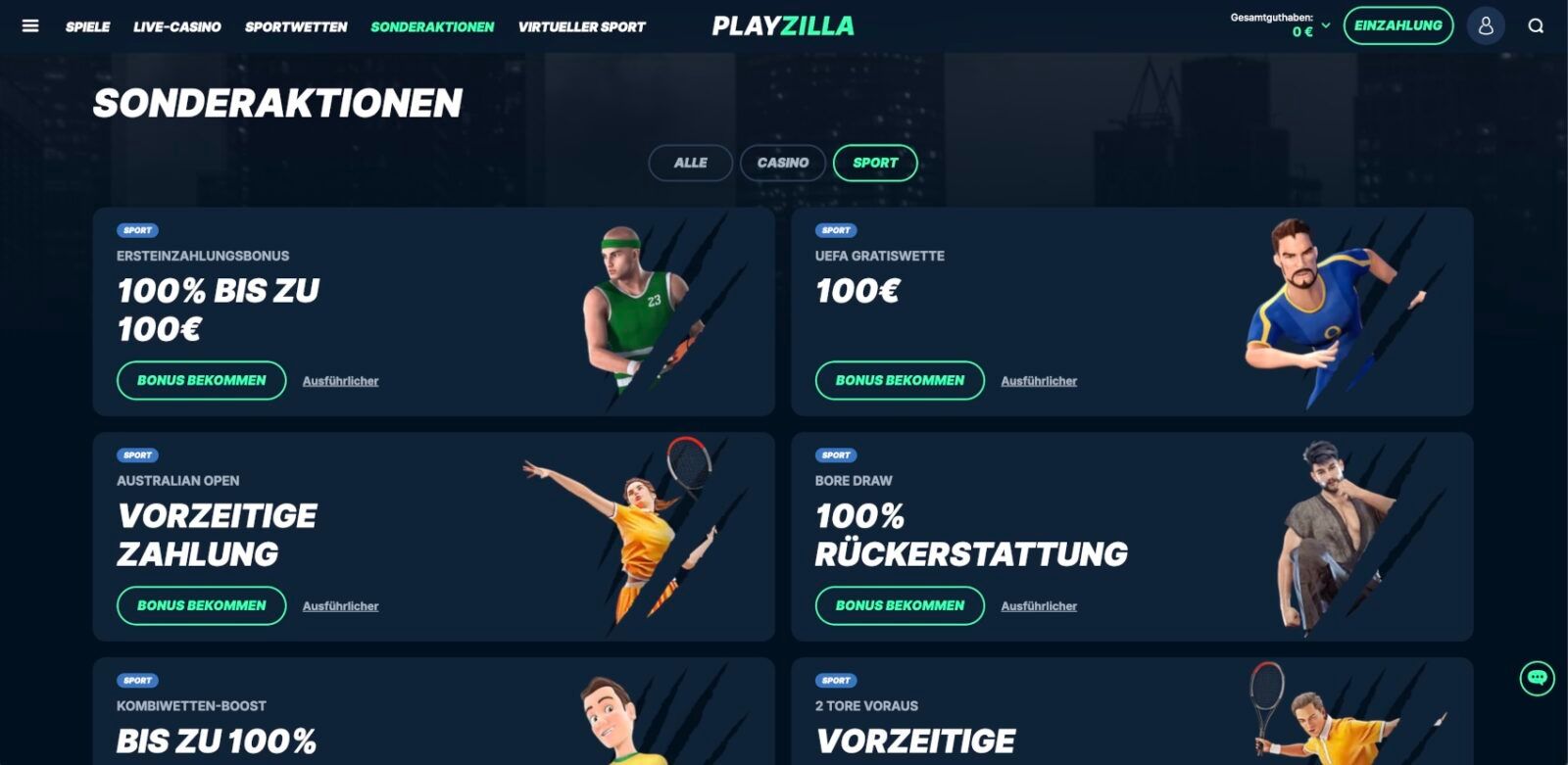 Playzilla Aktionen