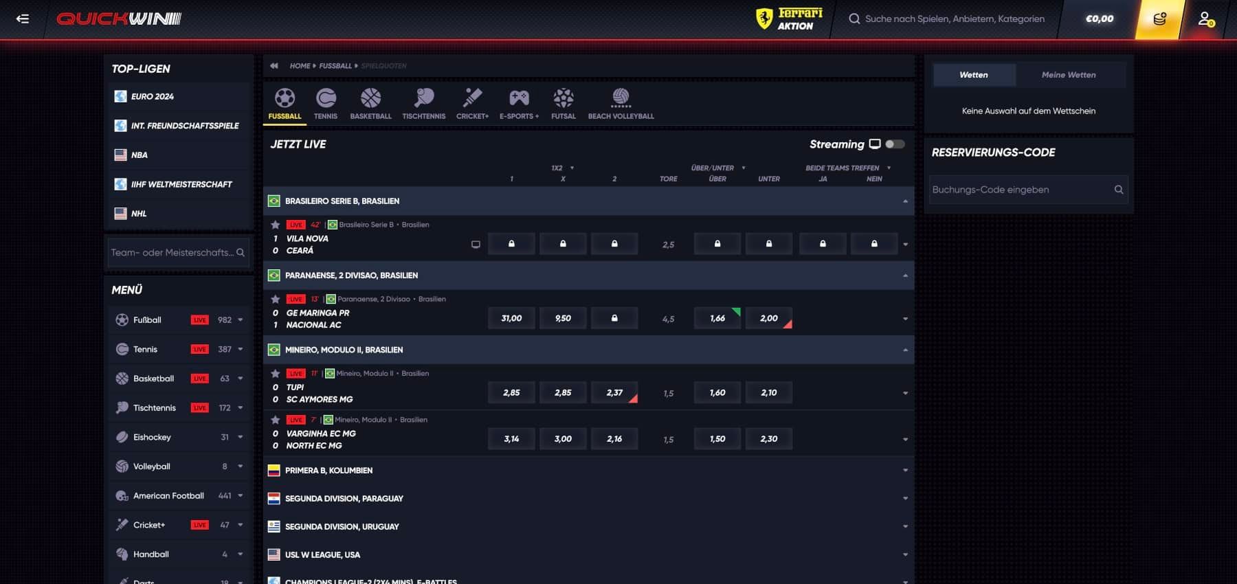 Quickwin Live Wetten