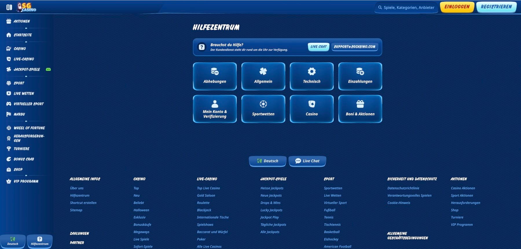 SGCasino Hilfezentrum