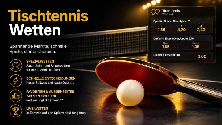 Wie funktionieren Tischtennis Wetten? Erklärung & Wettarten