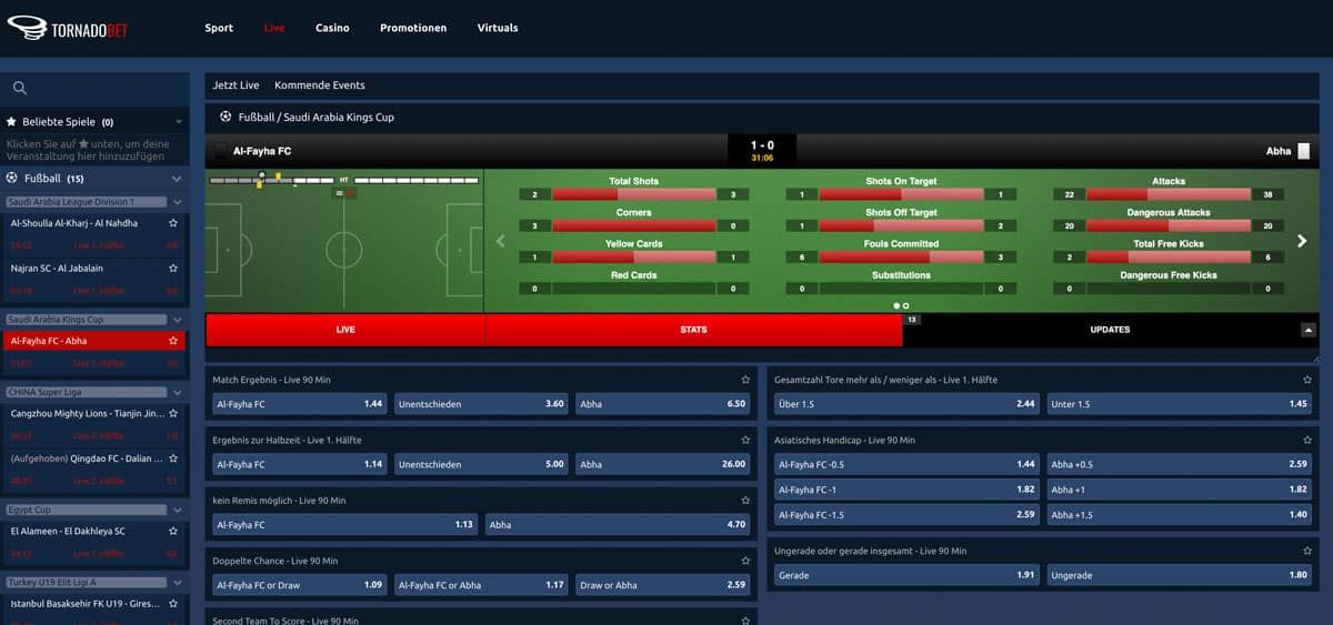 TornadoBet Live Wetten