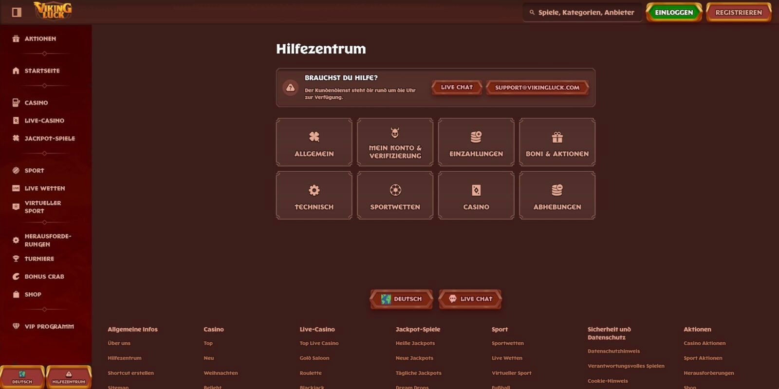 VikingLuck Hilfezentrum