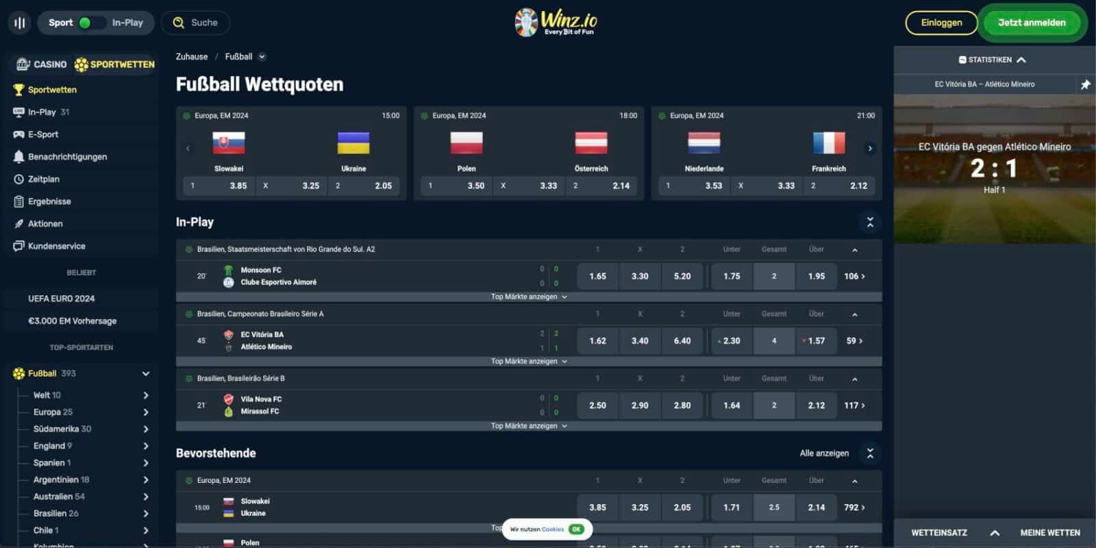 Winz.io Fussballwetten