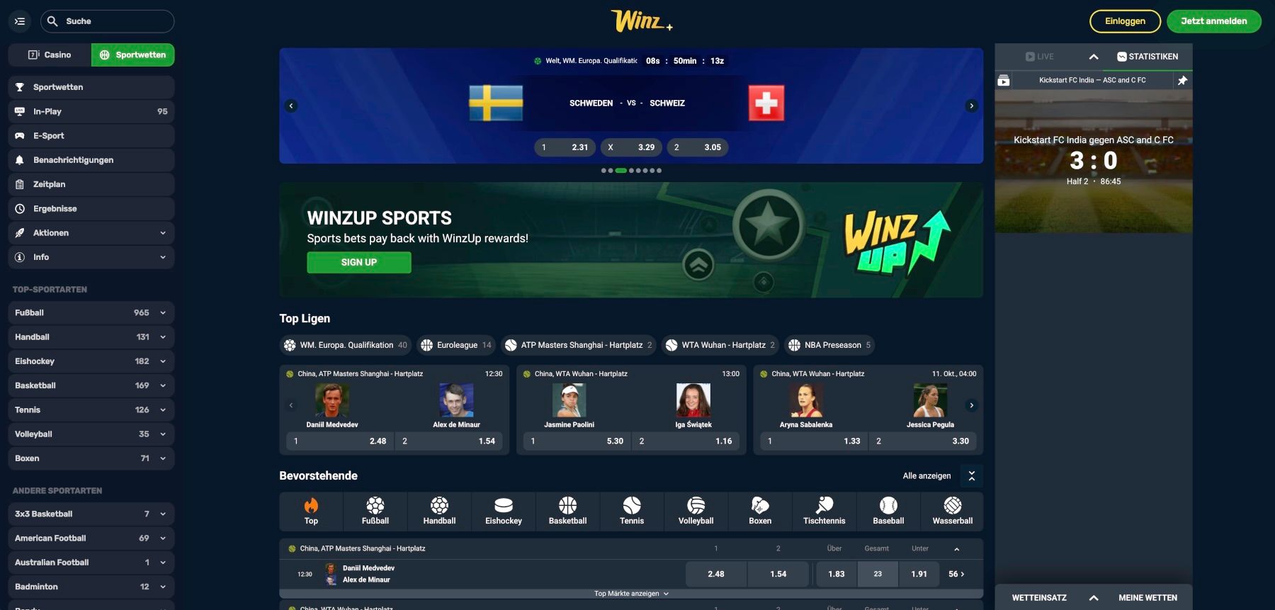 Winz.io Sportwetten