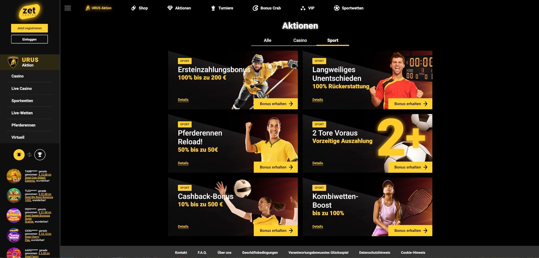 ZetCasino Aktionen