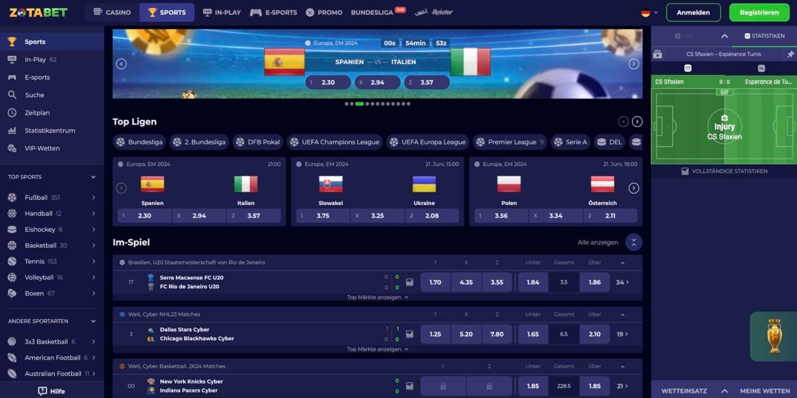 ZotaBet Sportwetten
